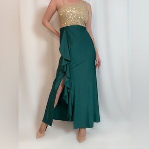 Elegant Green and Gold Women's Skirt